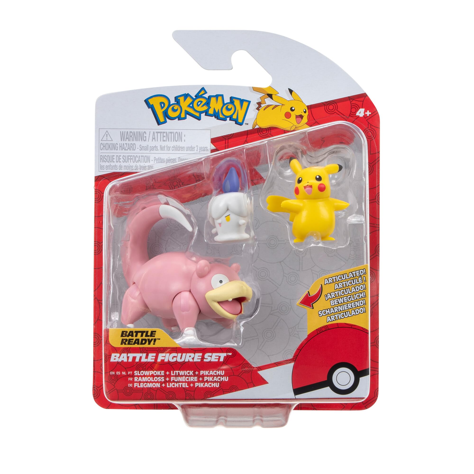 BATTLE FIGURE SET - SLOWPOKE, LITWICK & PIKACHU