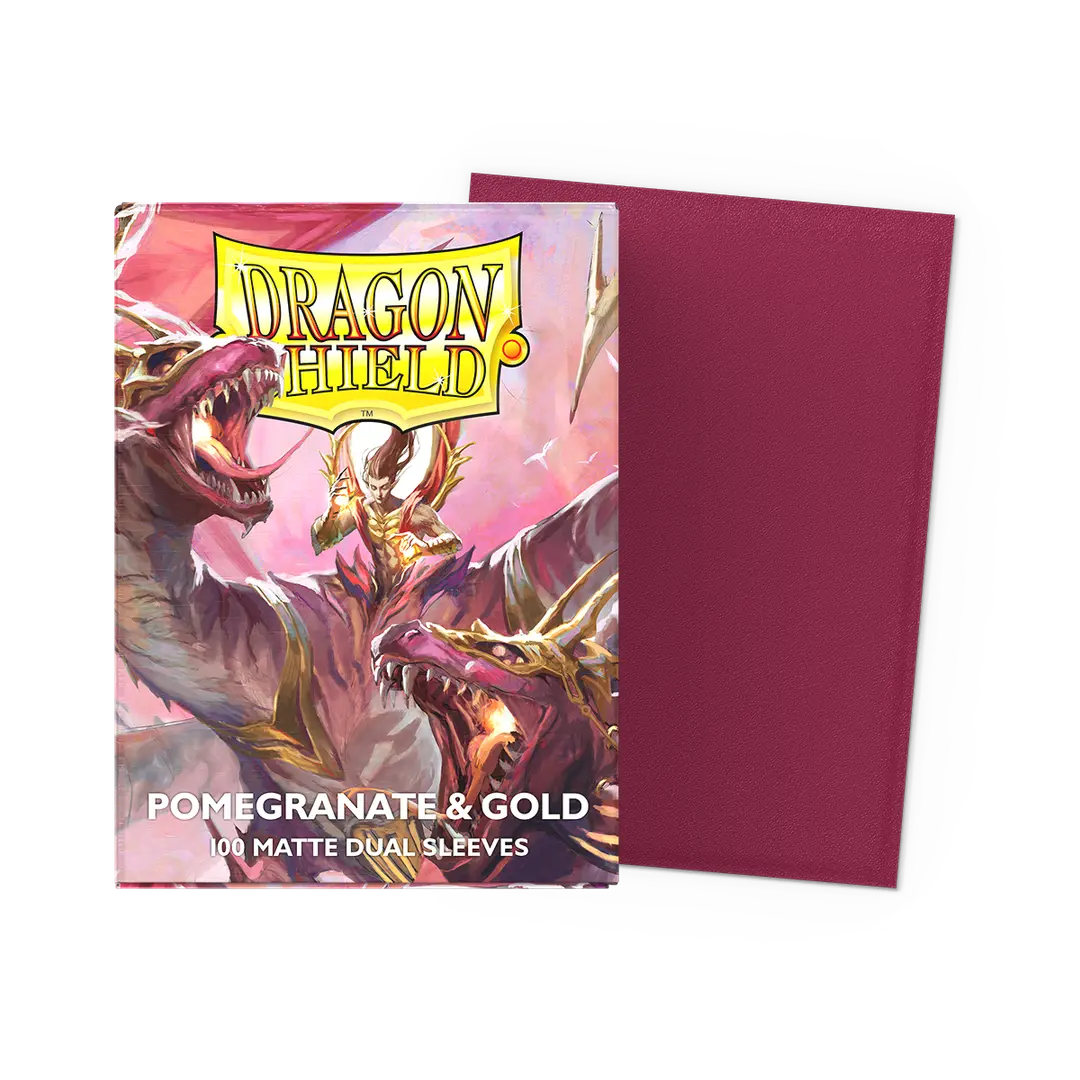 DRAGON SHIELD - POMEGRANATE & GOLD - MATTE DUAL SLEEVES