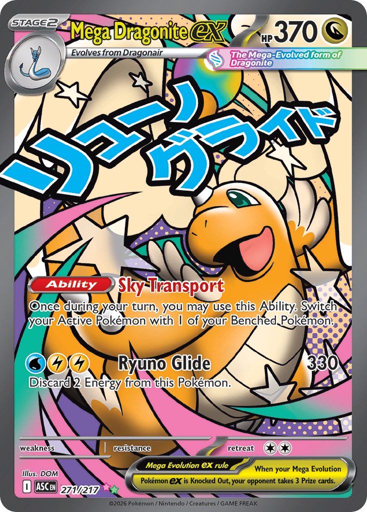 MEGA DRAGONITE EX - 271/217 - ASCENDED HEROES