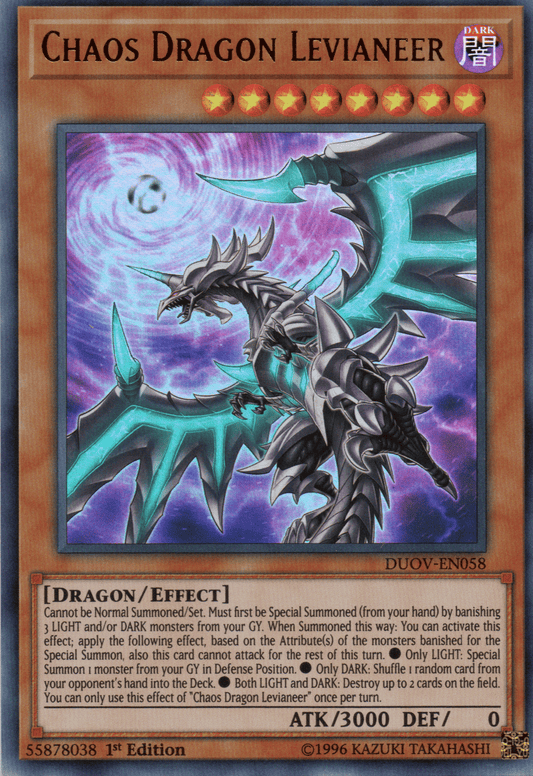 CHAOS DRAGON LEVIANEER - DUOV.EN058 - ULTRA RARE - 1ST EDITION