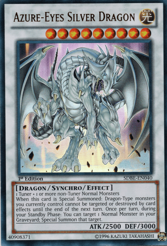 AZURE-EYES SILVER DRAGON - SDBE-EN040 - ULTRA RARE UNLIMITED