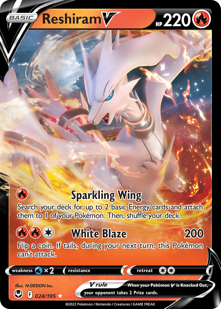 RESHIRAM V - 024/195 - SILVER TEMPEST