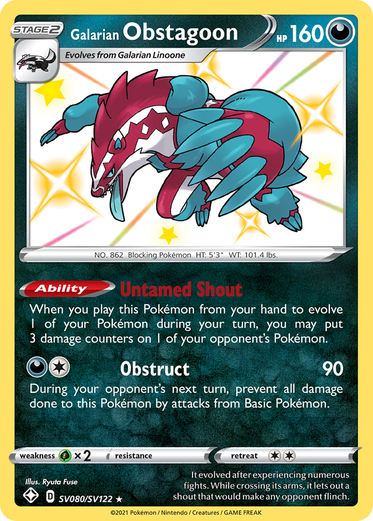 GALARIAN OBSTAGOON - SV080/SV122 - SHINING FATES