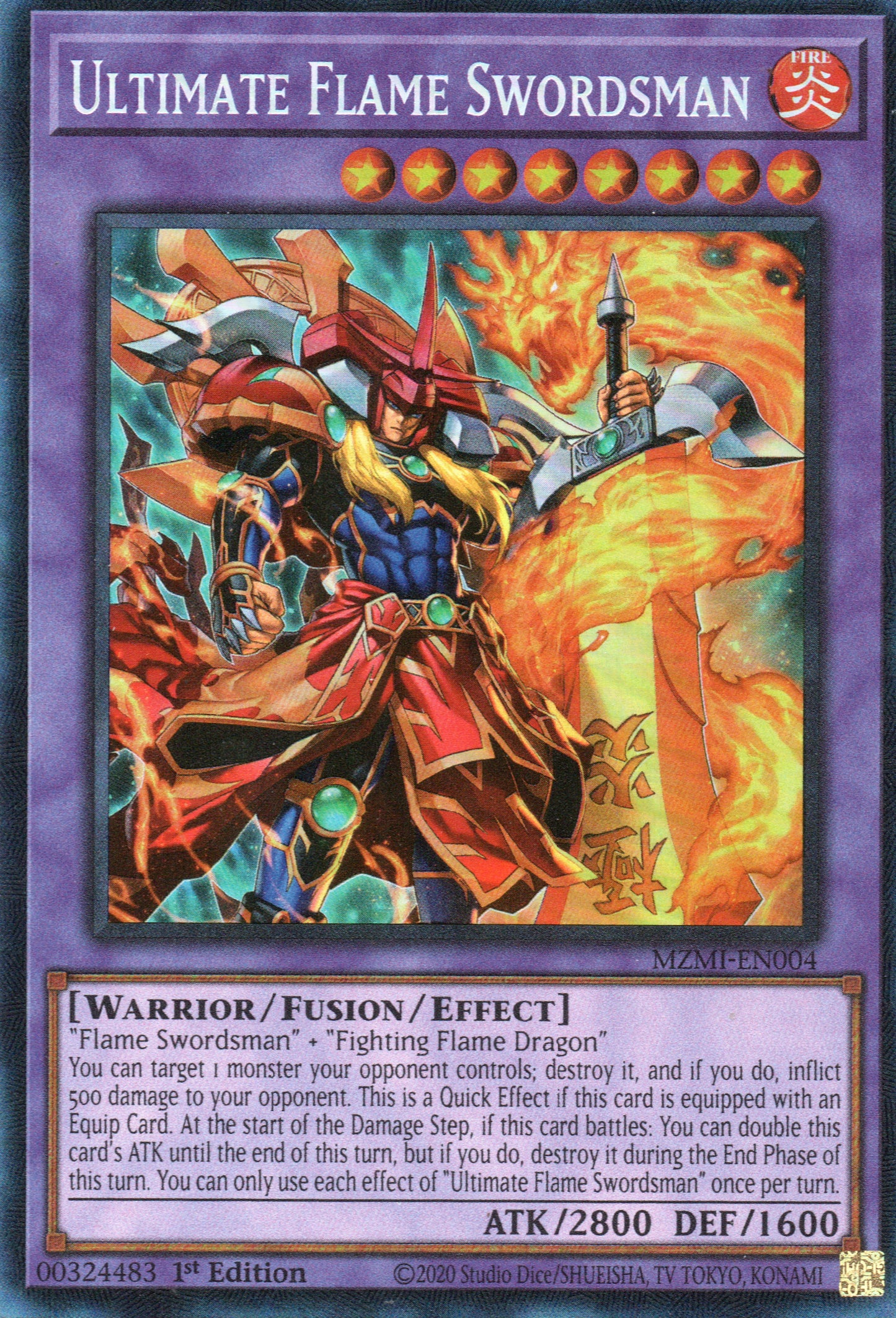 ULTIMATE FLAME SWORDSMAN - MZMI-EN004 - COLLECTOR'S RARE - 1ST EDITION