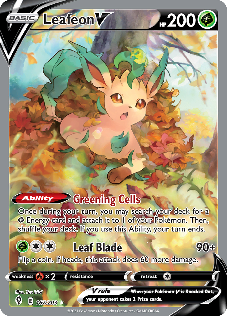 LEAFEON V - 167/203 - EVOLVING SKIES