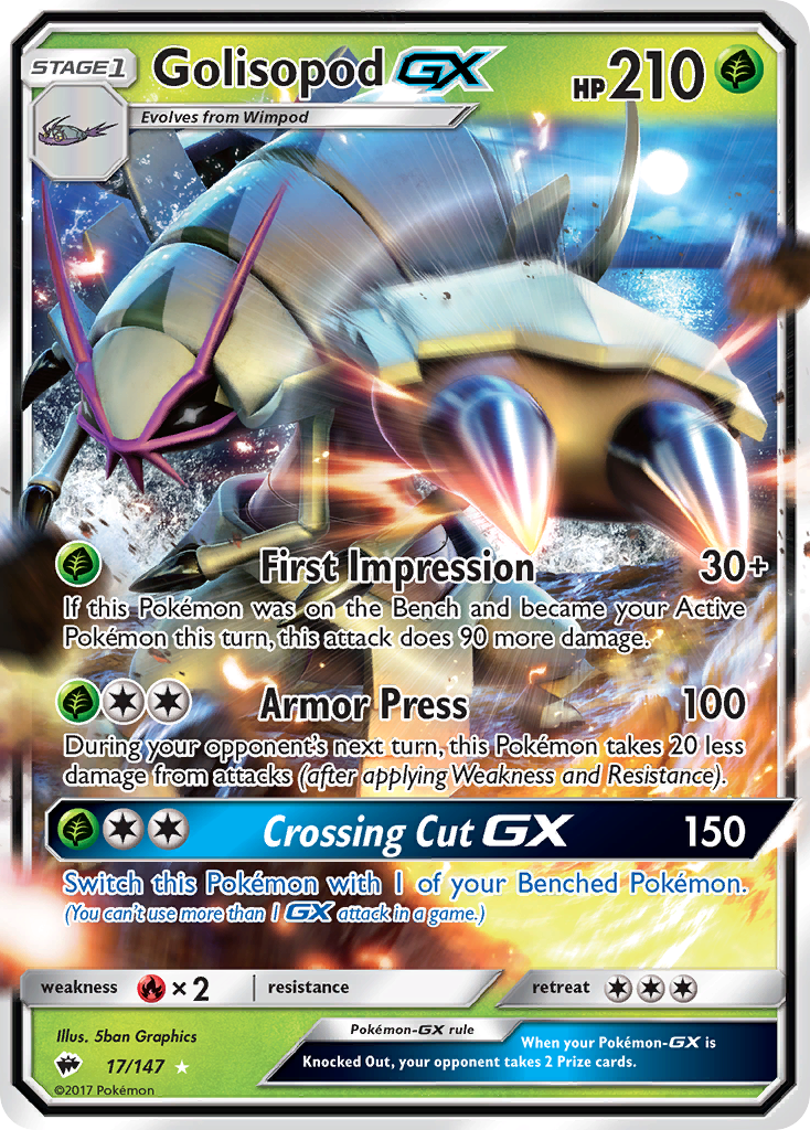 GOLISOPOD GX - 17/147 - BURNING SHADOWS