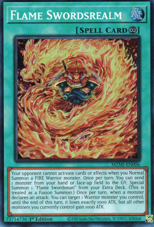 FLAME SWORDSREALM - MZMI-EN006 - SUPER RARE - 1ST EDITION