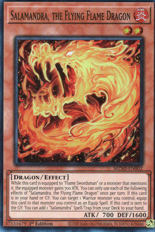 SALAMANDRA, THE FLYING FLAME DRAGON - MZMI-EN002 - SUPER RARE - 1ST EDITION