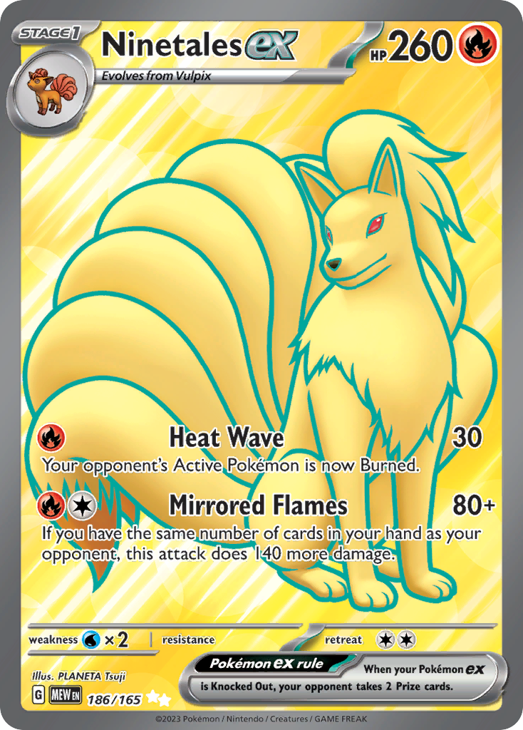 NINETALES EX - 186/165 - MEW 151