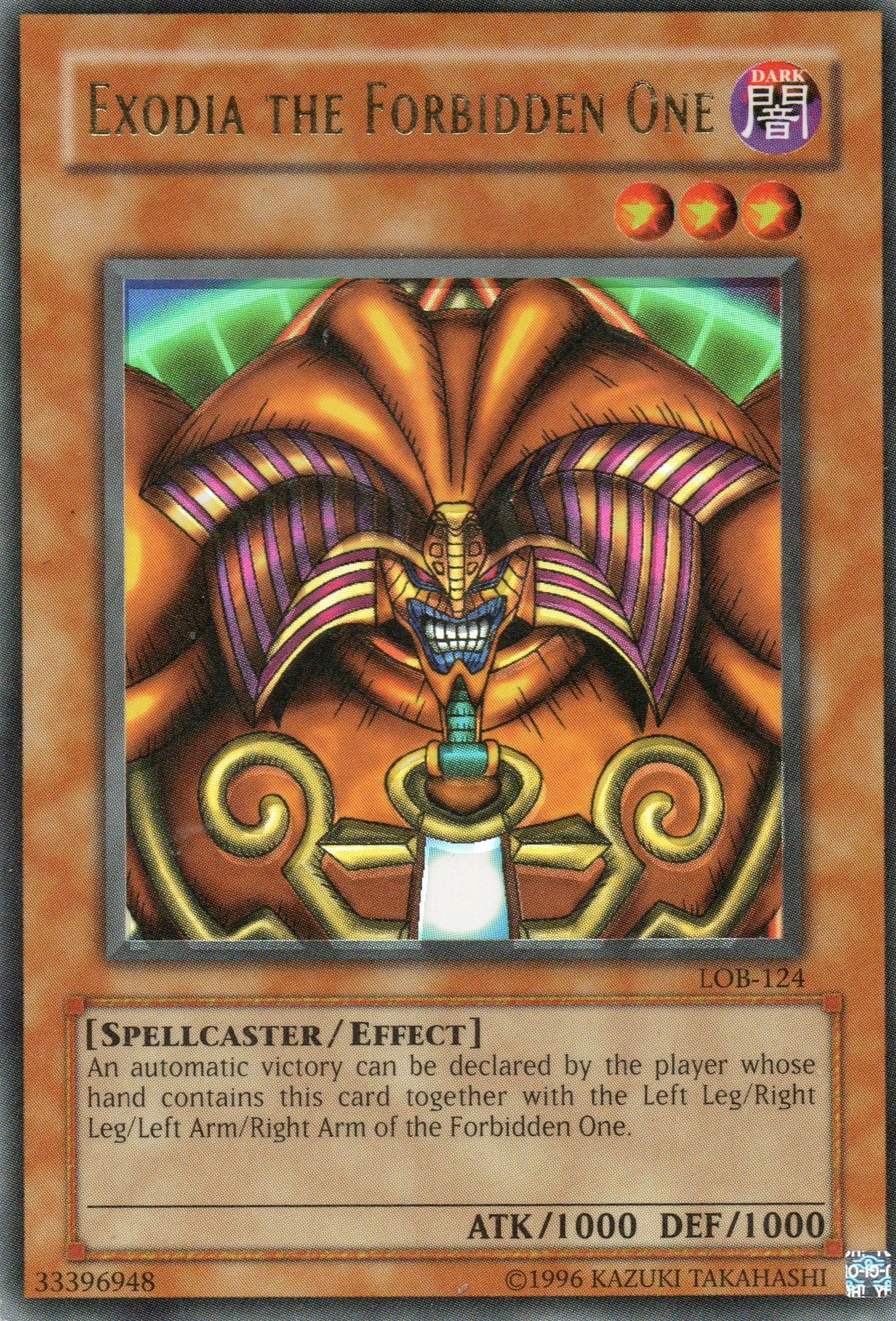 EXODIA THE FORBIDDEN ONE - LOB-124 - ULTRA RARE UNLIMITED