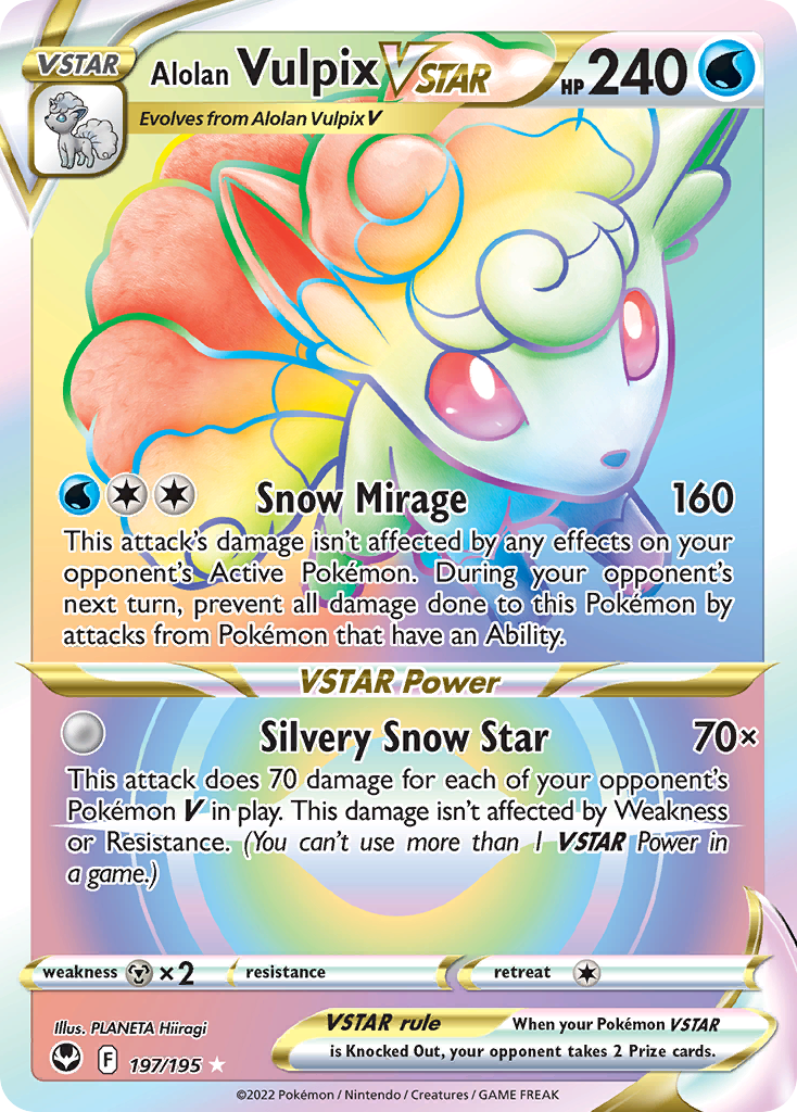 ALOLAN VULPIX VSTAR - 197/195 - SILVER TEMPEST