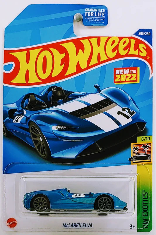 HOT WHEELS 2022 - 203/250 -  HW EXOTICS 6/10 - NEW MODELS - MCLAREN ELVA - BLUE