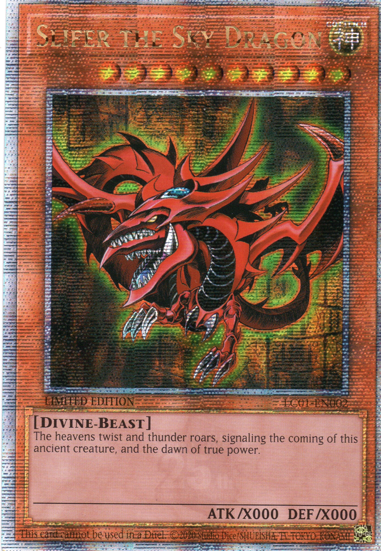 SLIFER THE SKY DRAGON - LC01-EN002 - QUARTER CENTURY SECRET RARE - LIMITED EDITION