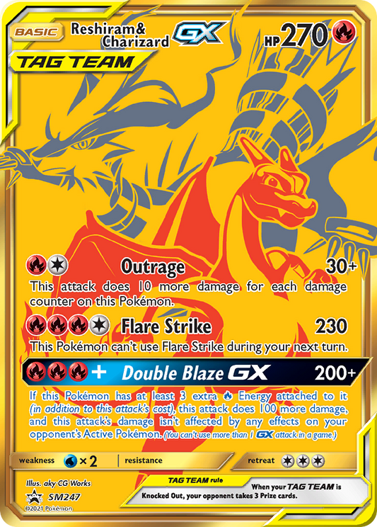 RESHIRAM & CHARIZARD GX - SM247 - PROMO