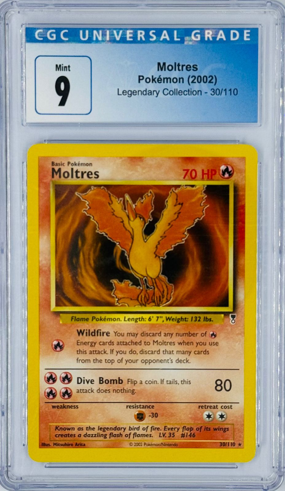 MOLTRES - 30/10 - RARE - CGC MINT 9