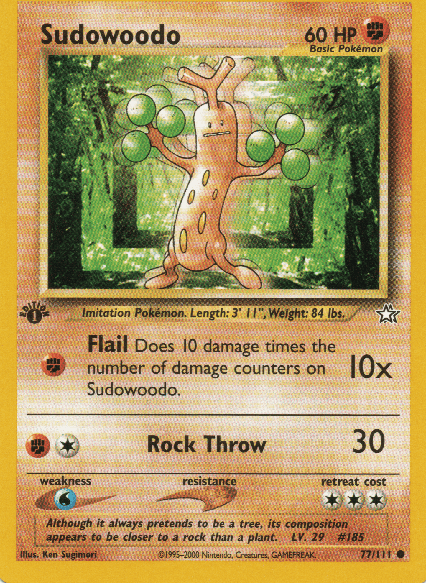 SUDOWOODO - 77/111 - COMMON 1ST EDITION