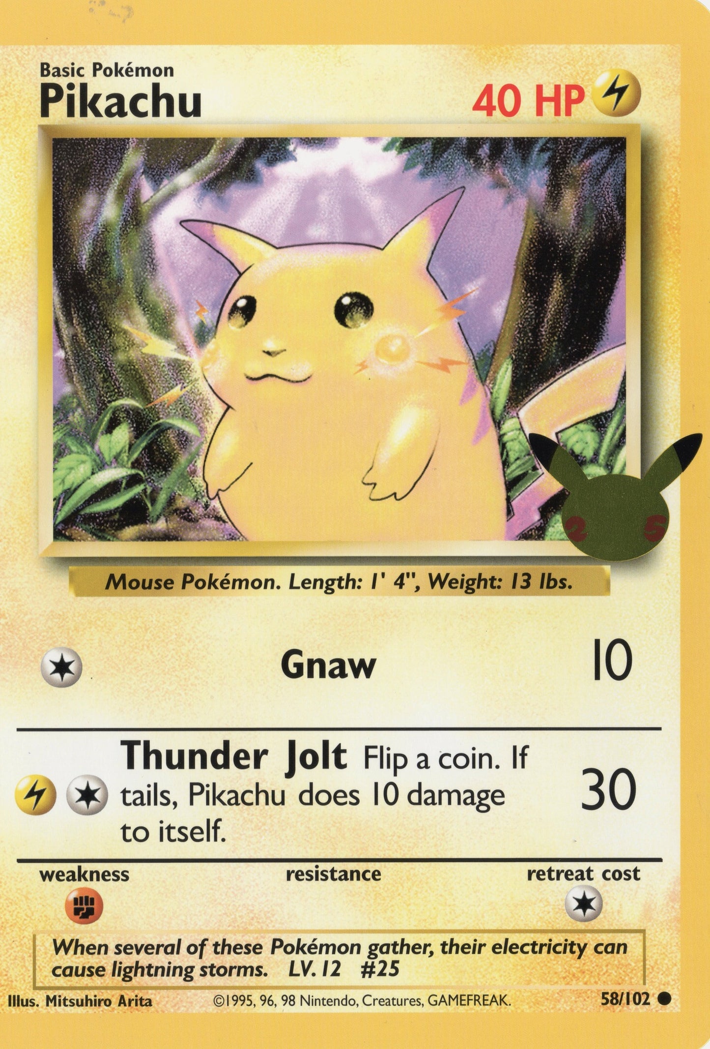 PIKACHU - 58/102 - 25TH ANNIVERSARY - OVERSIZED PROMO