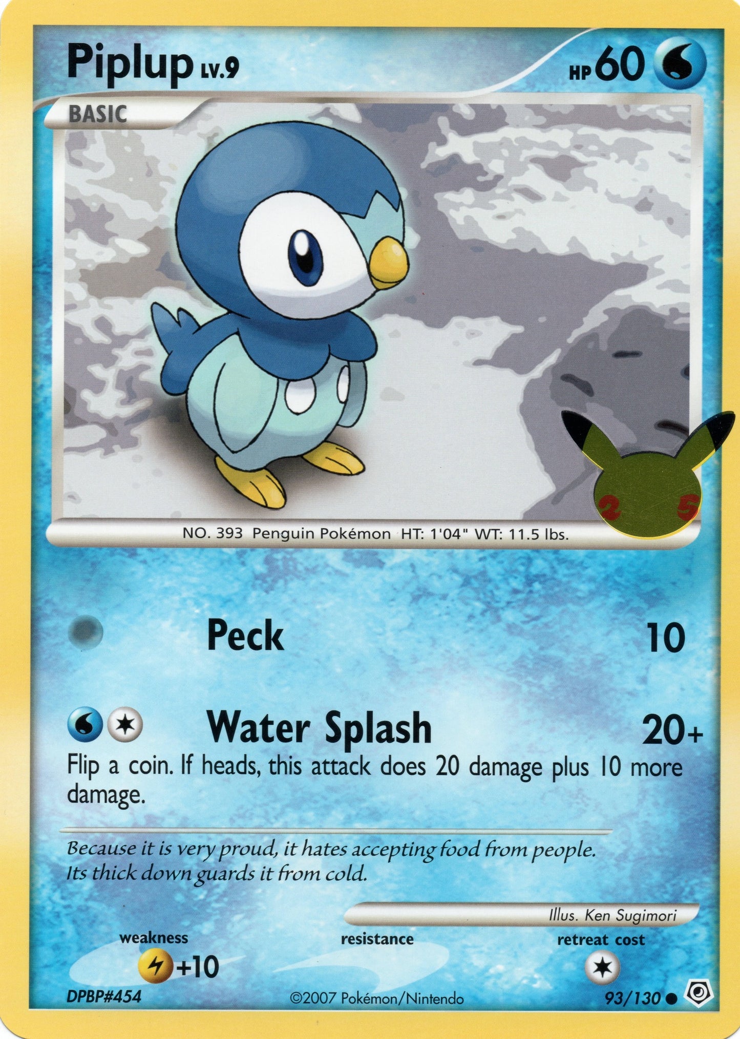 PIPLUP - 93/130 - 25TH ANNIVERSARY . OVERSIZED PROMO