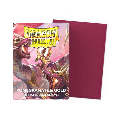DRAGON SHIELD - POMEGRANATE & GOLD -  MATTE DUAL SLEEVES