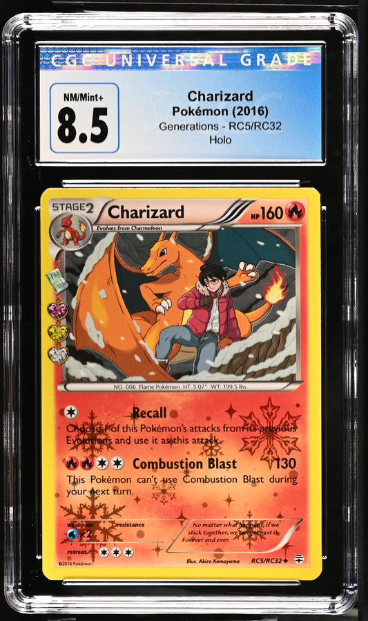 CHARIZARD - POKEMON (2016) - GENERATIONS - RC5/RC32 - HOLO - CGC NM/MINT+ 8.5