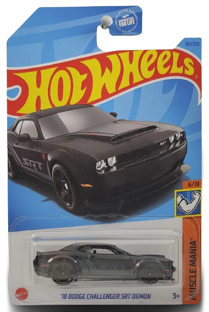 HOT WHEELS 2023 - 151/250 - MUSCLE MANIA 06/10 - '18 DODGE CHALLENGER SRT DEMON - BLACK