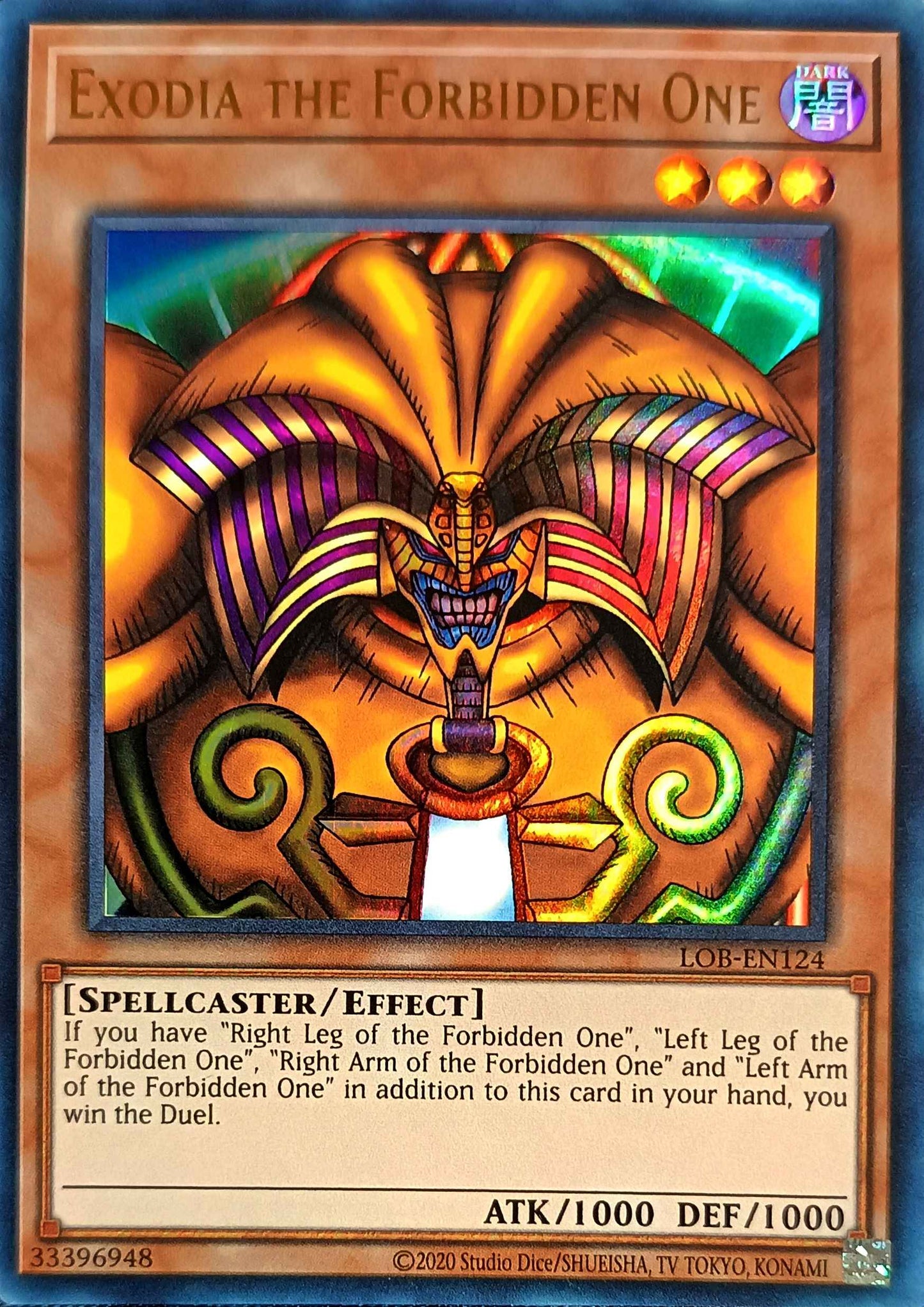 EXODIA THE FORBIDDEN ONE - LOB-EN124 - ULTRA RARE UNLIMITED (25TH REPRINT)