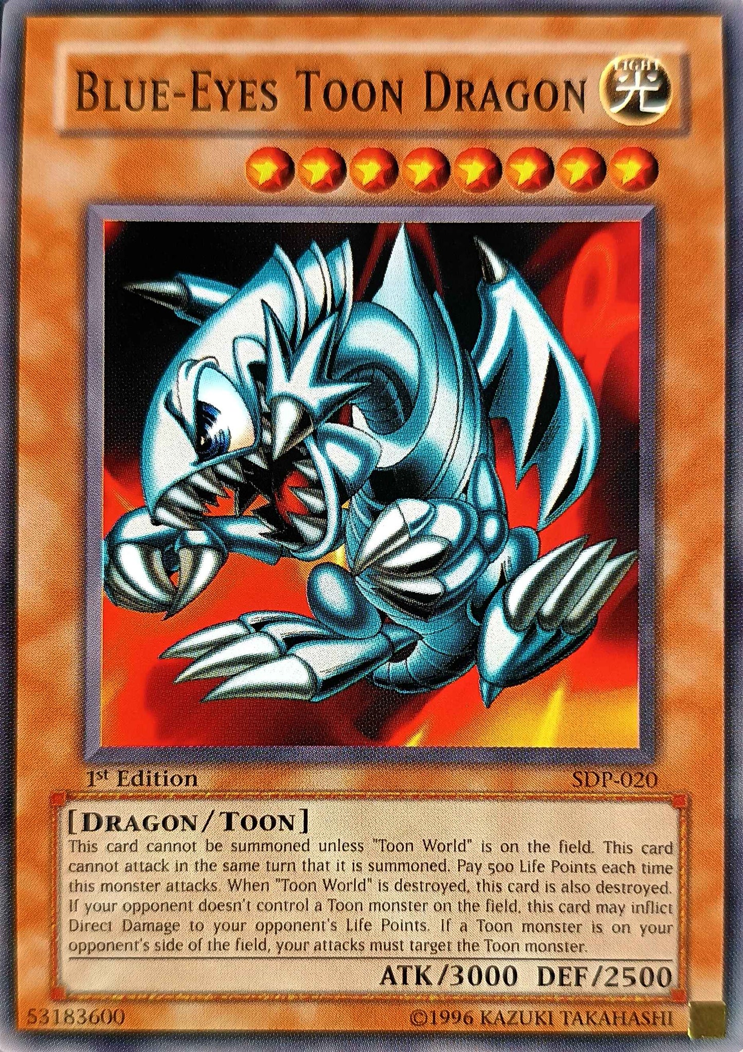 BLUE-EYES TOON DRAGON - SDP-020 - COMMON 1ST EDITION