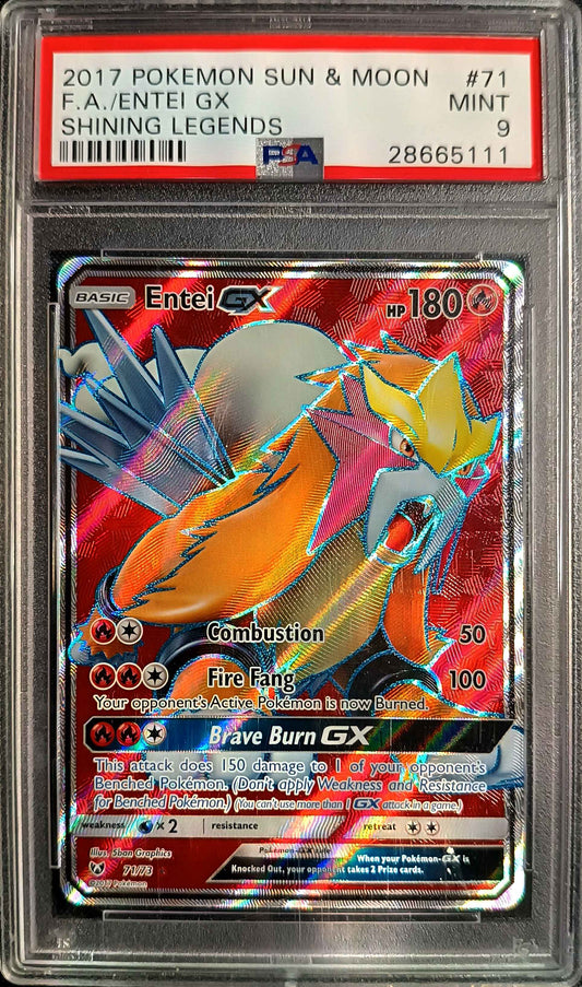 ENTEI GX - 71/73 - FULL ART ULTRA RARE - PSA MINT 9