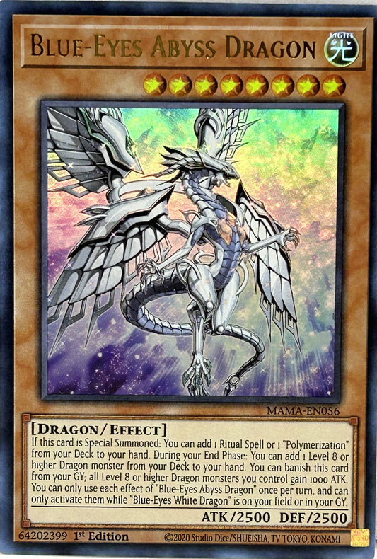 BLUE-EYES ABYSS DRAGON - MAMA-EN056 - ULTRA RARE - 1ST EDITION