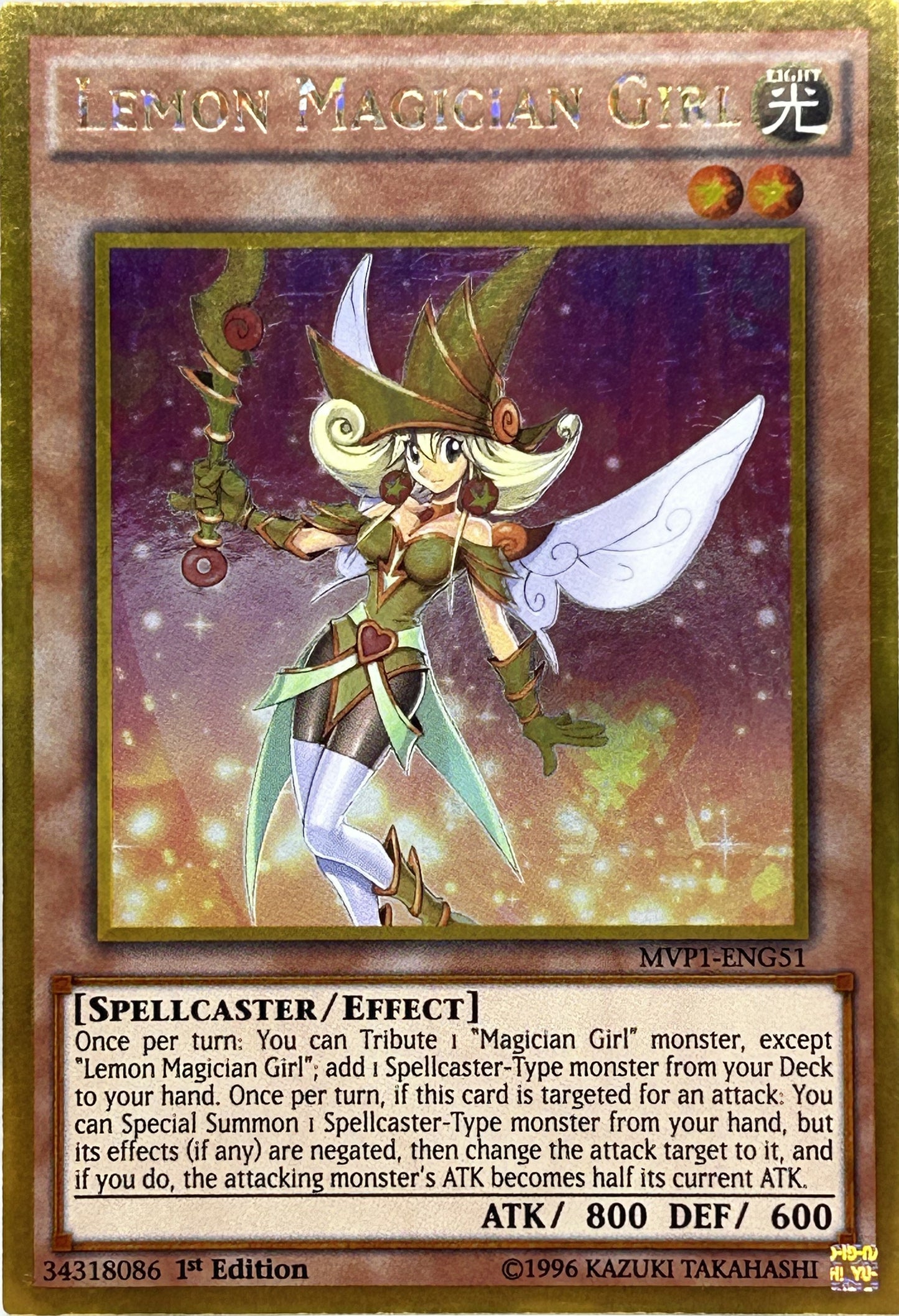 LEMON MAGICIAN GIRL - MVP1-ENG51 - GOLD RARE 1ST EDITION