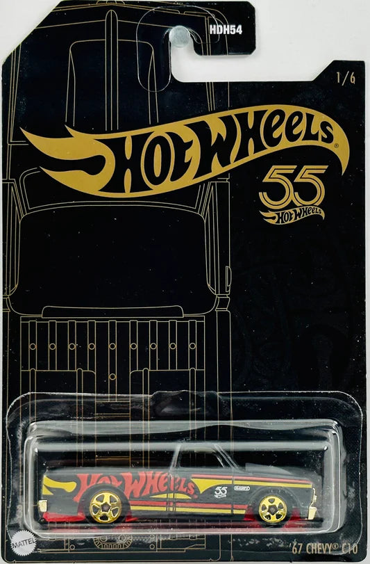 HOT WHEELS 2023 - THEME SERIES / 55TH ANNIVERSARY BLACK & YELLOW 01/06 - '67 CHEVY C10