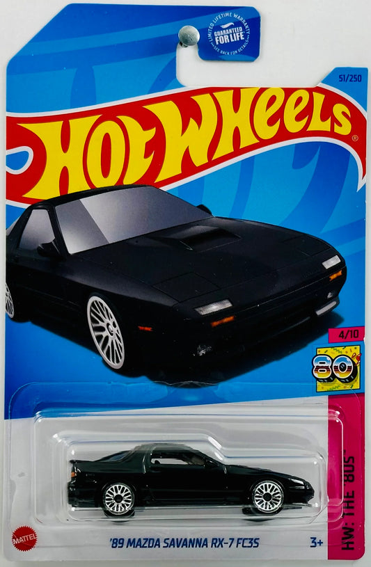 HOT WHEELS - 051/250 - HW: THE '80S 4/10 - '89 MAZDA SAVANNA RX-7 FC35 - BLACK