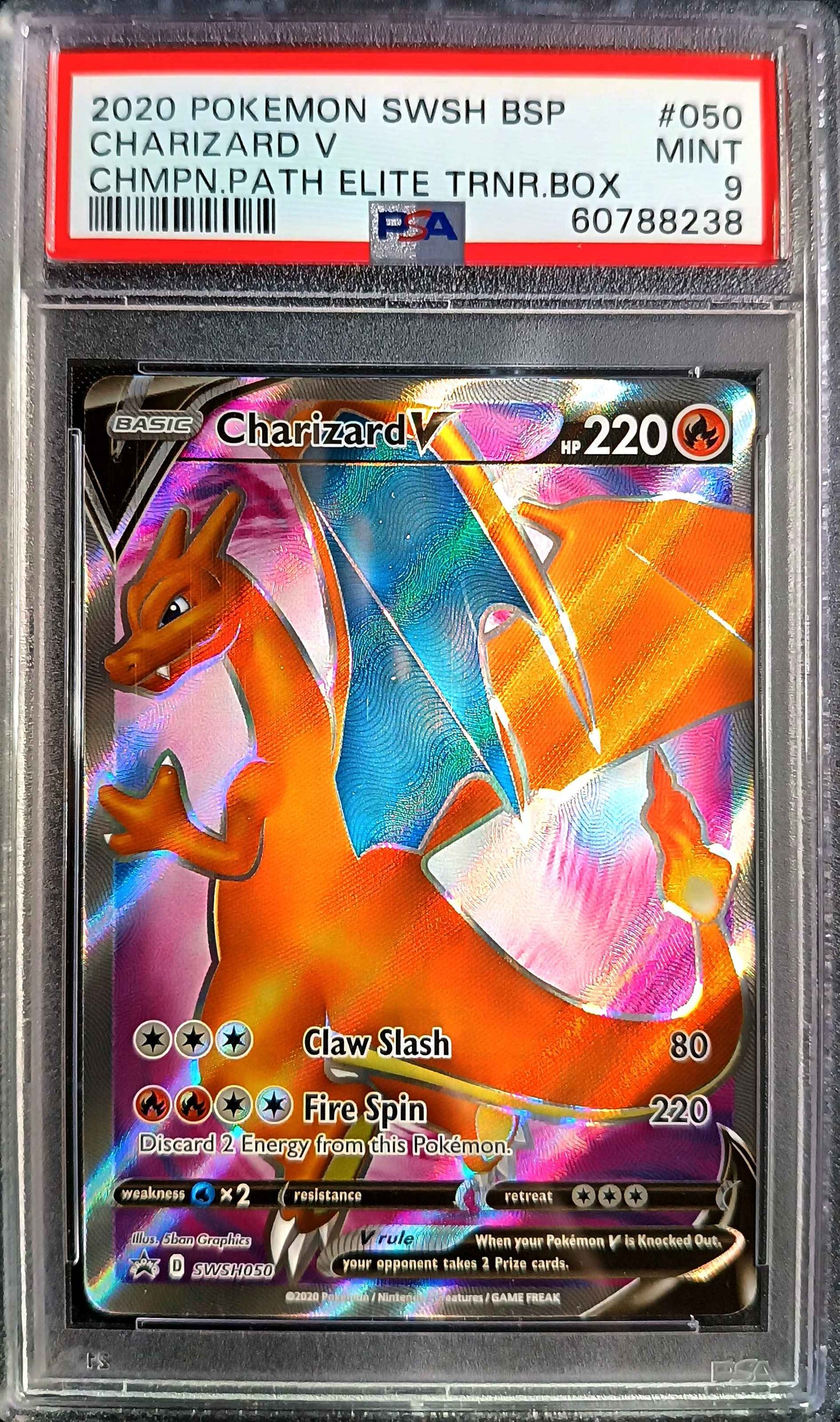 CHARIZARD V - SWSH050 - FULL ART ULTRA RARE - PSA