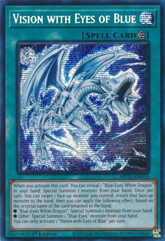 VISION WITH EYES OF BLUE - MP23-EN026 - PRISMATIC SECRET RARE 1ST EDITION