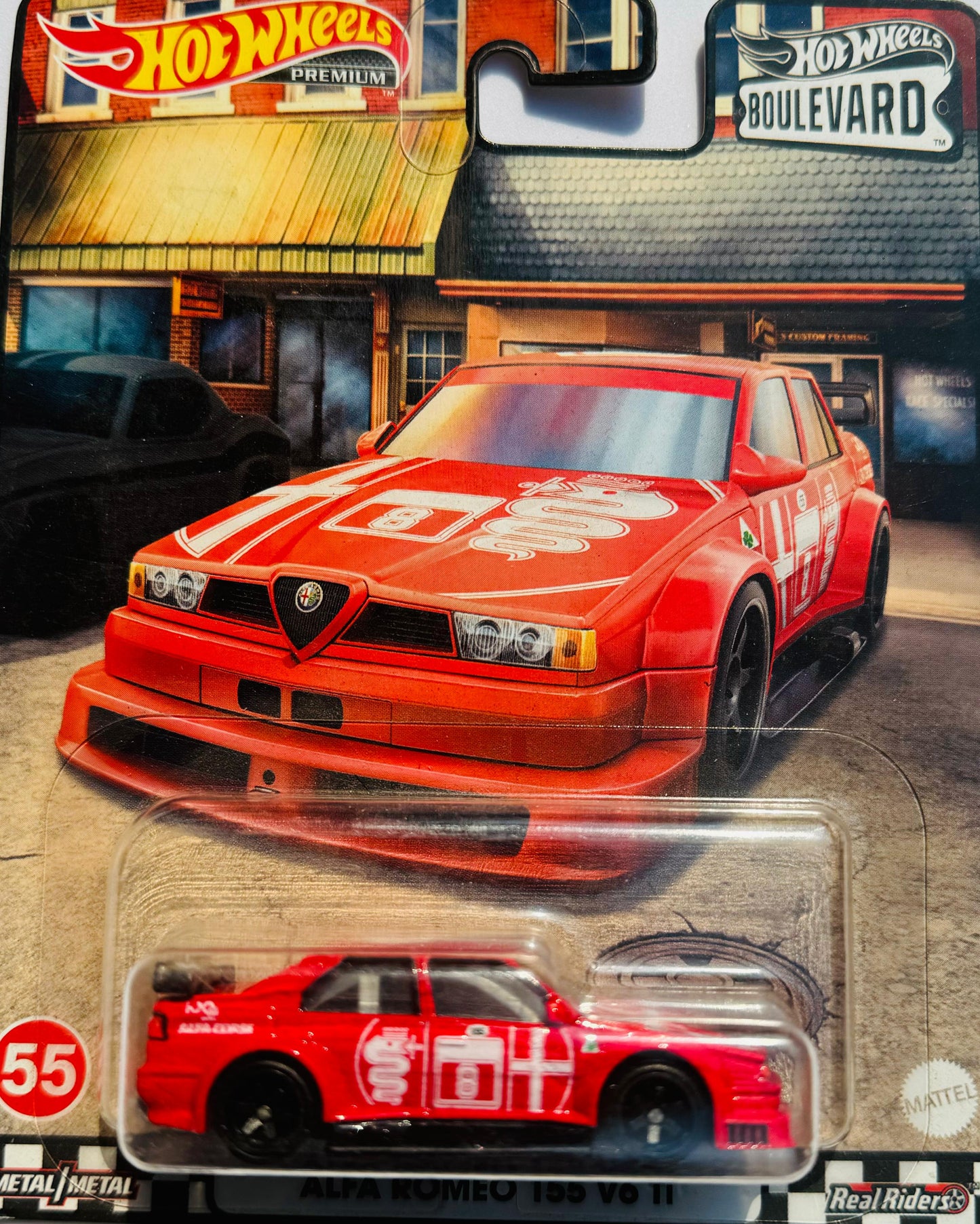 HOT WHEELS 2023 PREMIUM  - HOT WHEELS BOULEVARD - ALFA ROMEO 155 V6 TI - METAL/METAL - REAL RIDERS