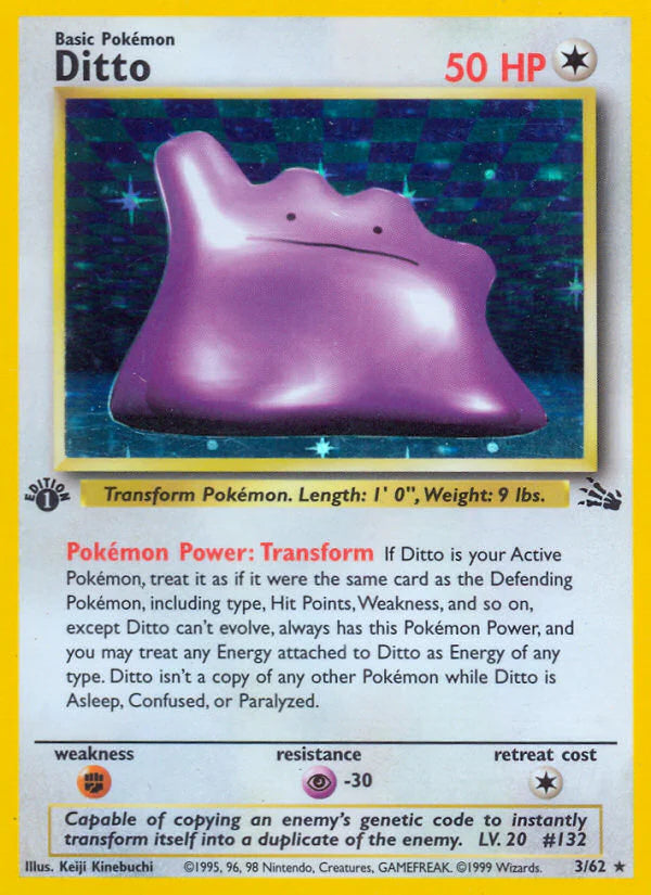 DITTO - 3/62 - HOLO 1ST EDITION