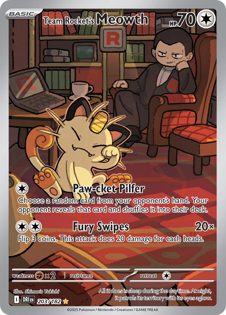 TEAM ROCKET'S MEOWTH - 203/182 - DESTINED RIVALS