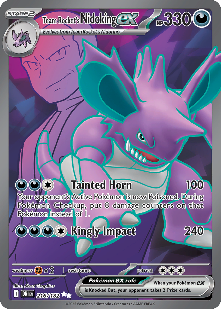 TEAM ROCKET'S NIDOKING EX - 116/182 - DESTINED RIVALS