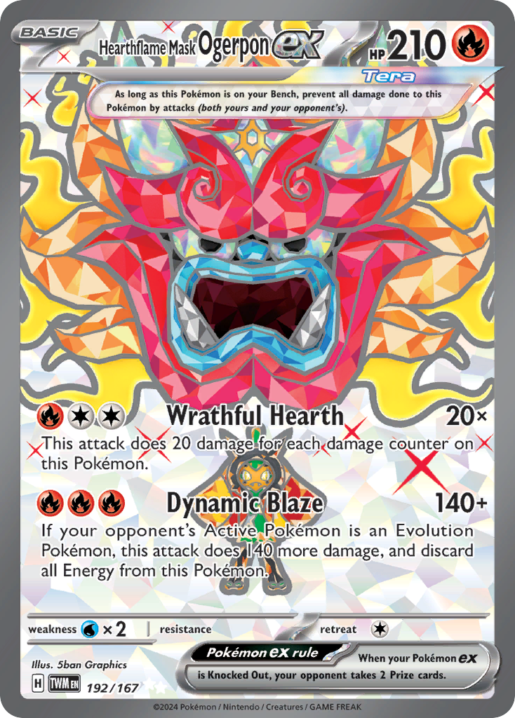 HEARTHFLAME MASK OGERPON EX - 192/167 - TWILIGHT MASQUERADE