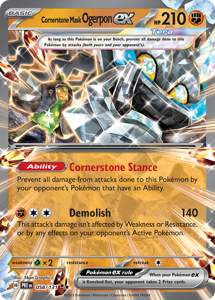 CORNERSTONE MASK OGERPON EX - 058/131 - PRISMATIC EVOLUTIONS