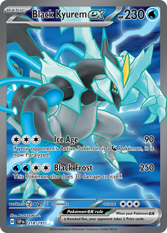 BLACK KYUREM EX - 218/191 - FULL ART SECRET RARE